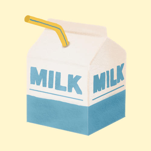 cute milk carton with straw